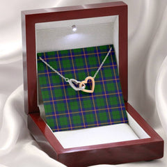 Carmichael Modern Tartan Interlocking Hearts Necklace