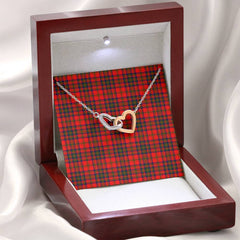 Matheson Modern Tartan Interlocking Hearts Necklace
