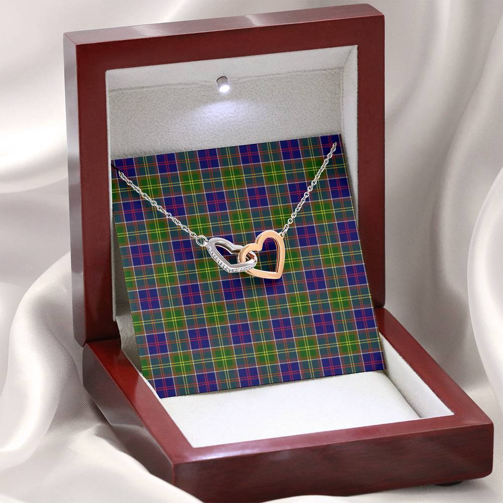 Ayrshire District Tartan Interlocking Hearts Necklace