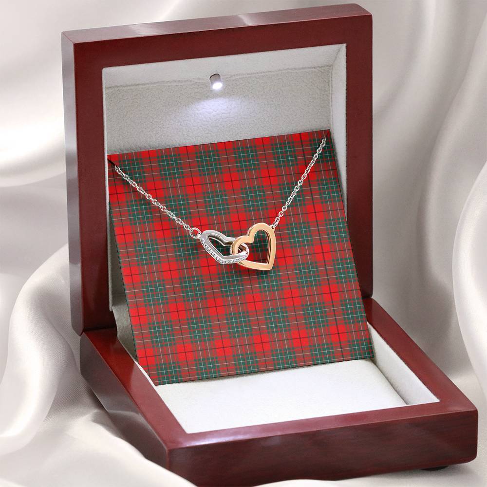 Cumming Modern Tartan Interlocking Hearts Necklace