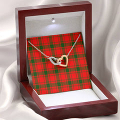 MacQuarrie Modern Tartan Interlocking Hearts Necklace