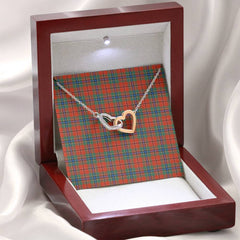 MacLean of Duart Ancient Tartan Interlocking Hearts Necklace
