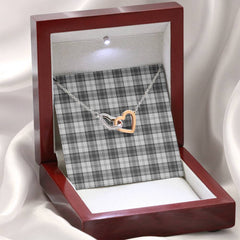 Douglas Grey Modern Tartan Interlocking Hearts Necklace