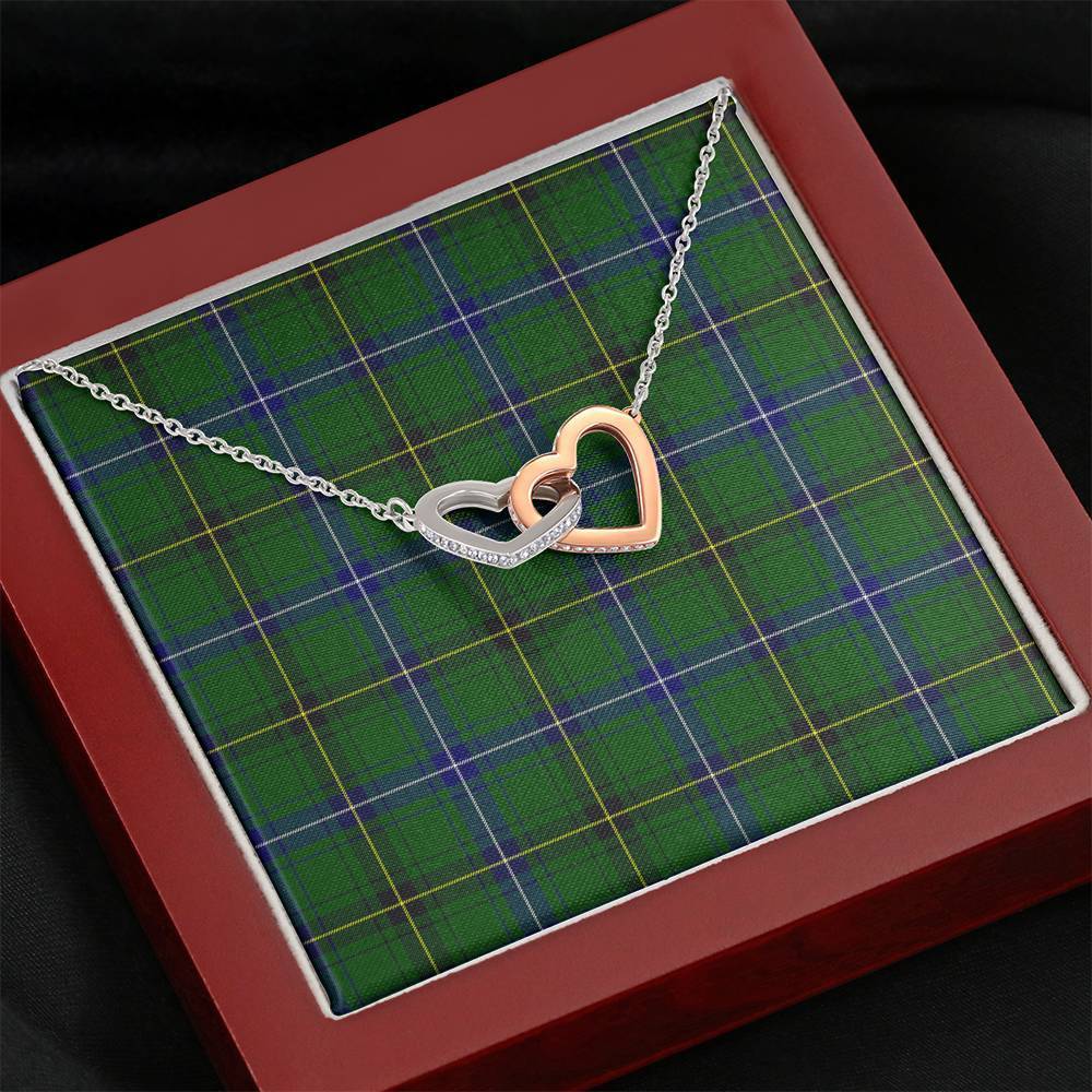 Henderson Modern Tartan Interlocking Hearts Necklace