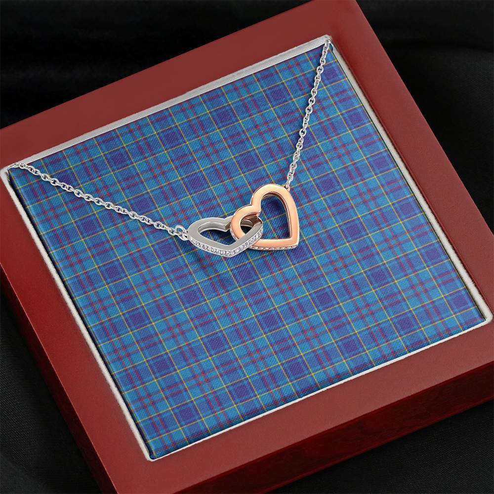 Mercer Modern Tartan Interlocking Hearts Necklace