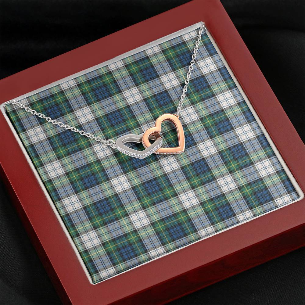 Gordon Dress Ancient Tartan Interlocking Hearts Necklace