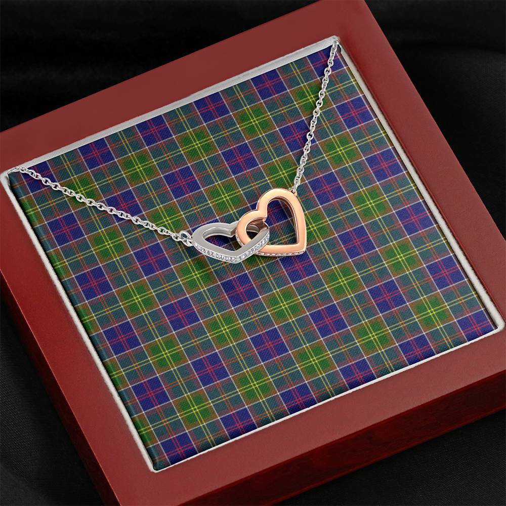 Ayrshire District Tartan Interlocking Hearts Necklace