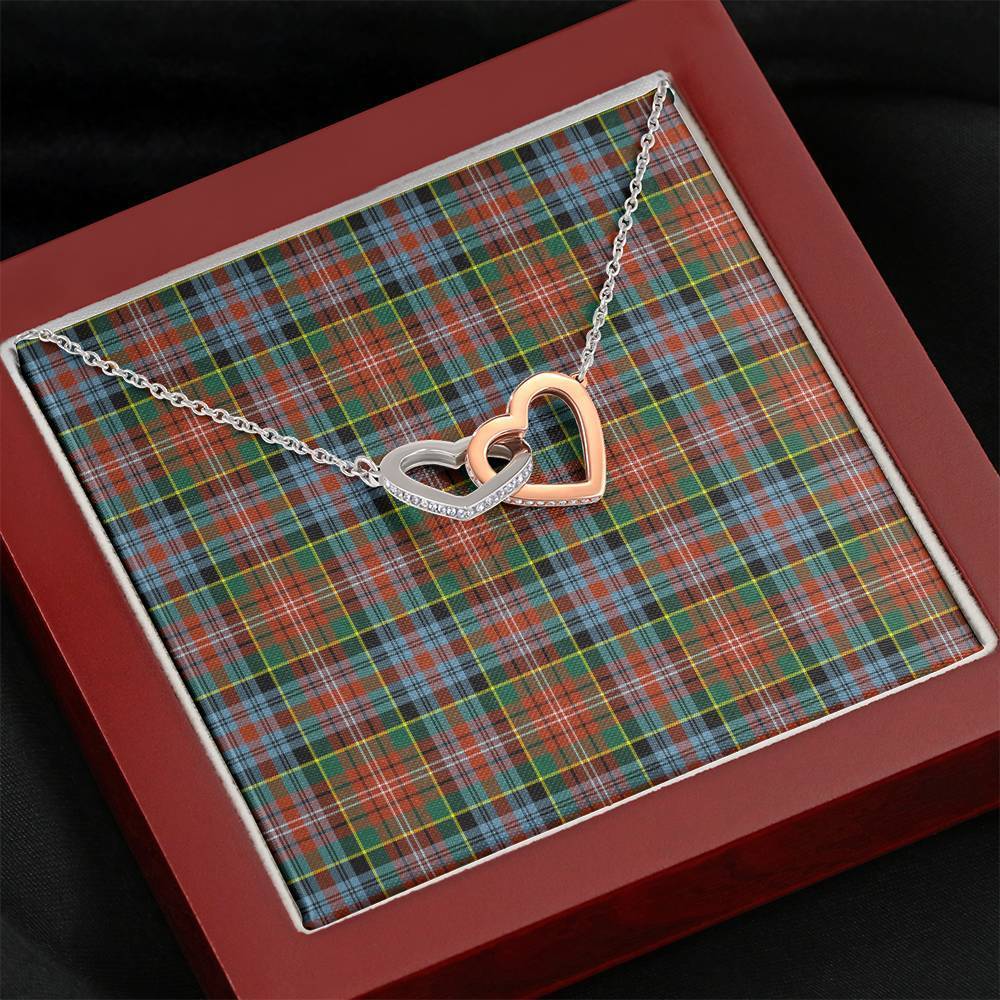 Caledonia Ancient Tartan Interlocking Hearts Necklace