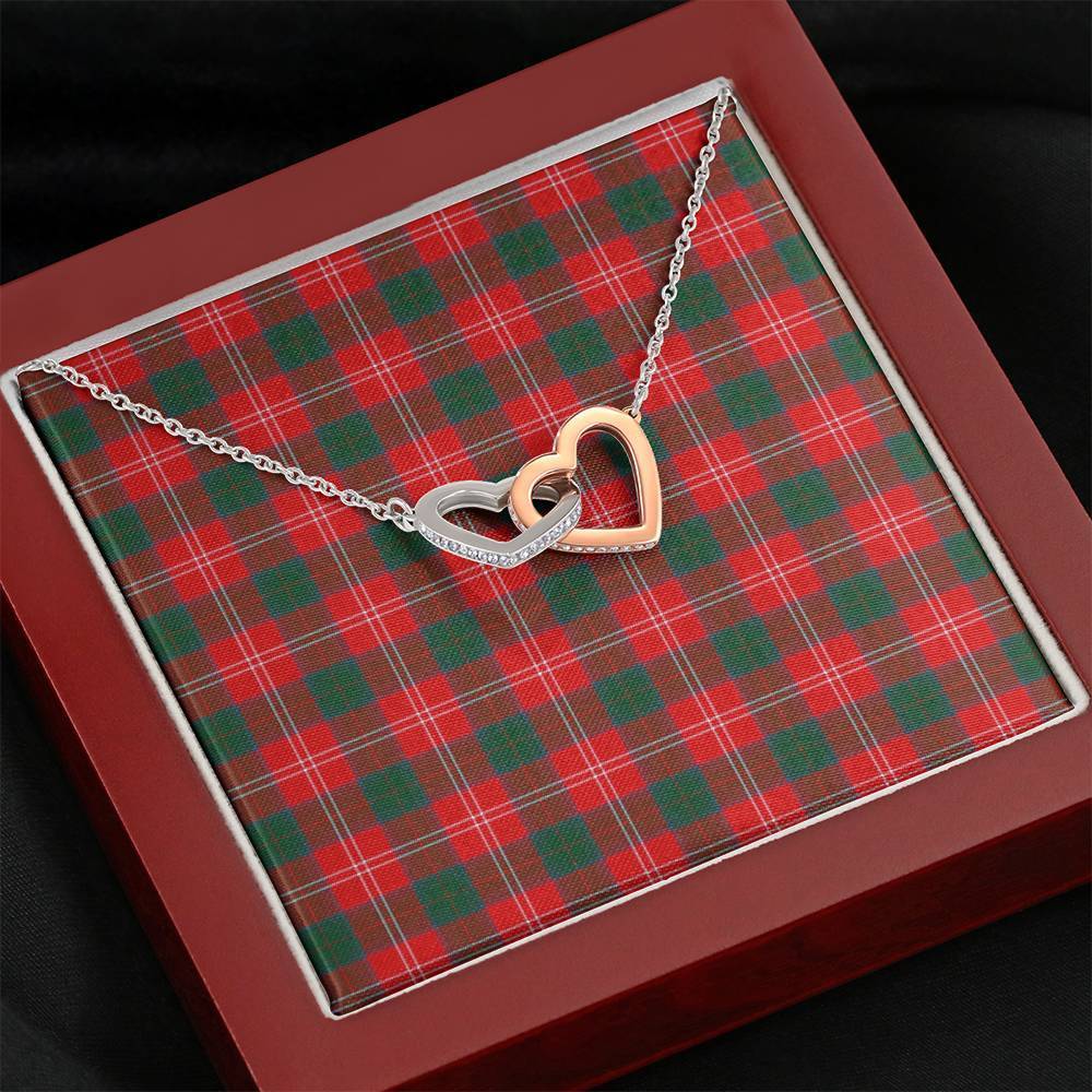 Chisholm Modern Tartan Interlocking Hearts Necklace
