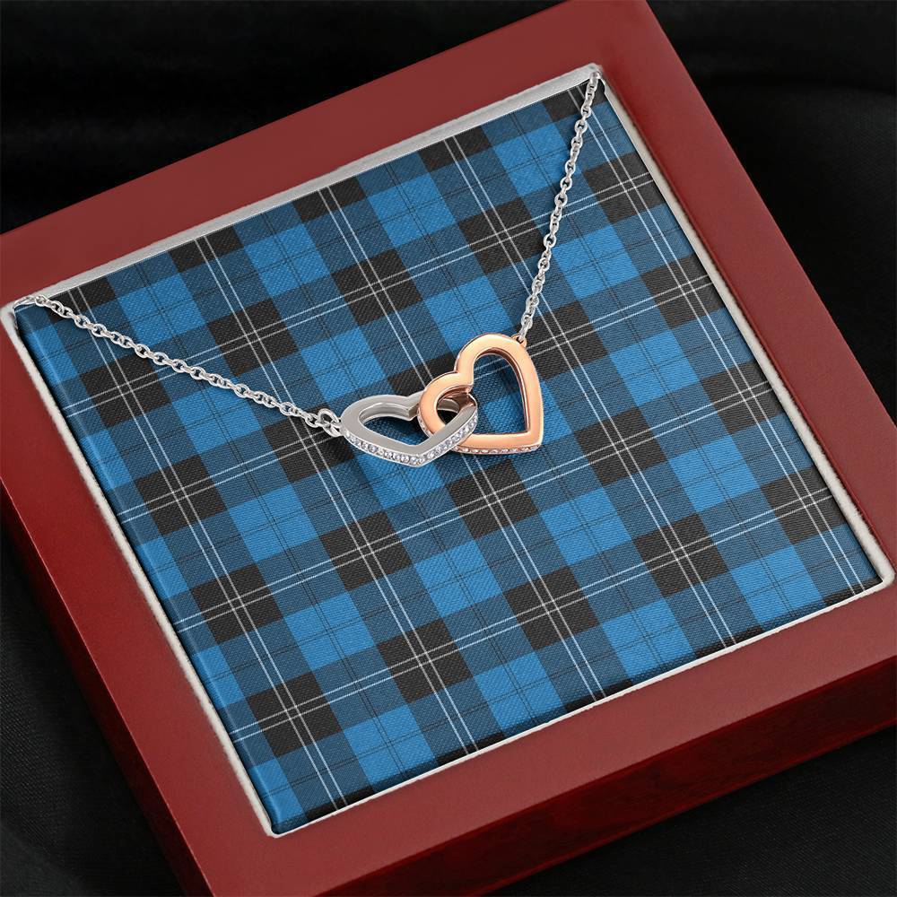Ramsay Blue Ancient Tartan Interlocking Hearts Necklace