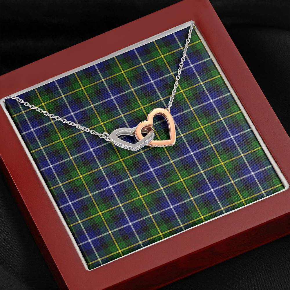 MacNeill of Barra Modern Tartan Interlocking Hearts Necklace