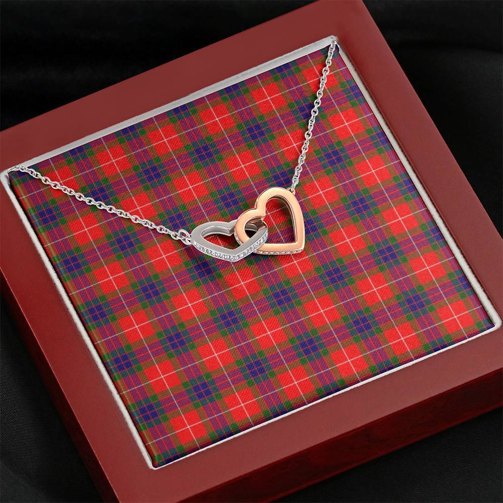 Fraser Modern Tartan Interlocking Hearts Necklace