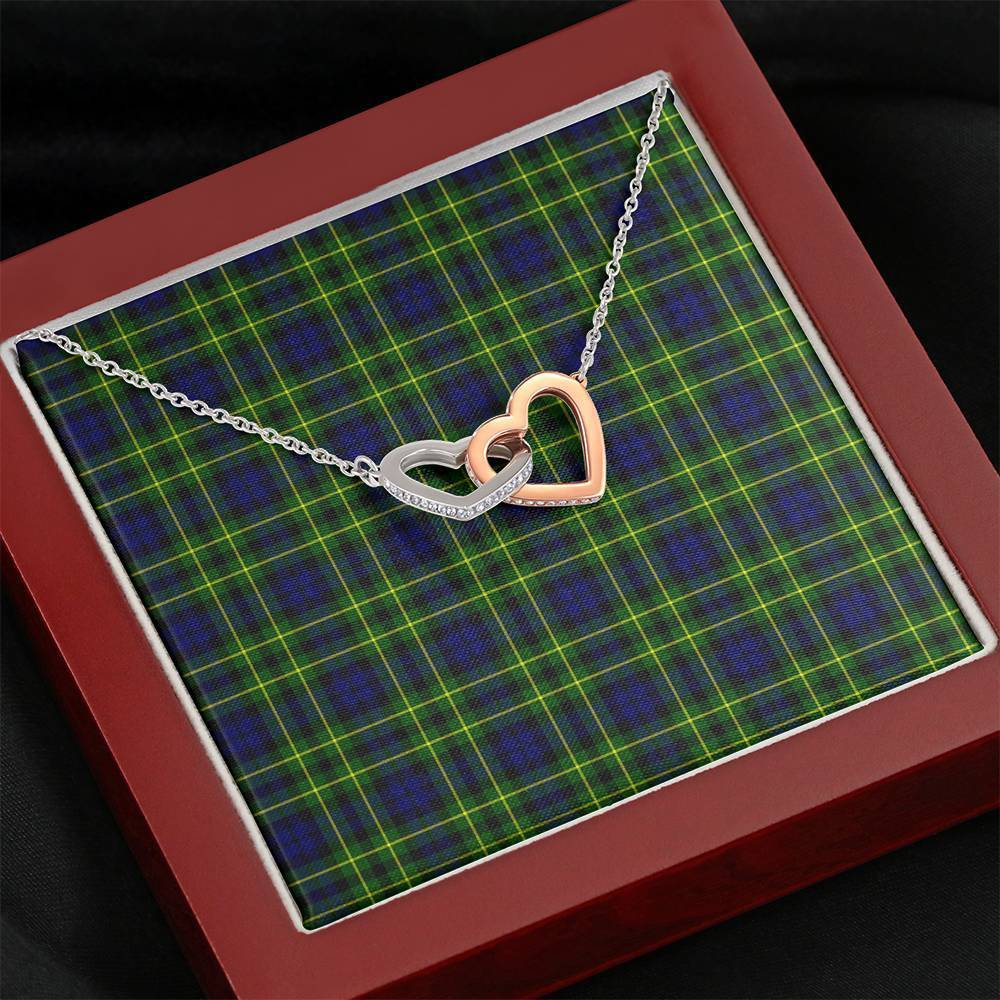 Campbell of Breadalbane Modern Tartan Interlocking Hearts Necklace
