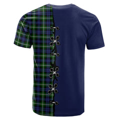 Baillie Modern Tartan T-shirt - Lion Rampant And Celtic Thistle Style