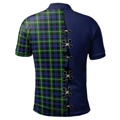 Baillie Modern Tartan Polo Shirt - Lion Rampant And Celtic Thistle Style