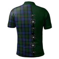 Baird Tartan Polo Shirt - Lion Rampant And Celtic Thistle Style