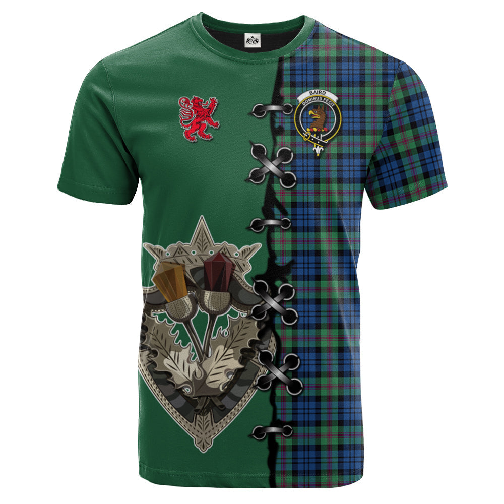 Baird Ancient Tartan T-shirt - Lion Rampant And Celtic Thistle Style