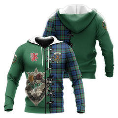 Baird Ancient Tartan Hoodie - Lion Rampant And Celtic Thistle Style