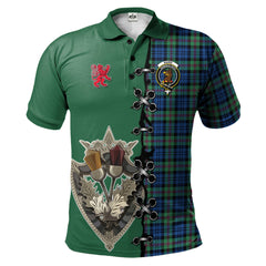 Baird Ancient Tartan Polo Shirt - Lion Rampant And Celtic Thistle Style