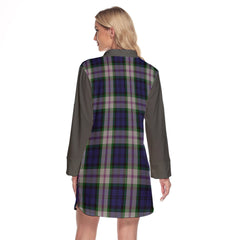 Baird Dress Tartan Women's Lapel Shirt Dress With Long Sleeve