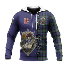 Baird Modern Tartan Hoodie - Lion Rampant And Celtic Thistle Style