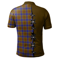 Balfour Modern Tartan Polo Shirt - Lion Rampant And Celtic Thistle Style