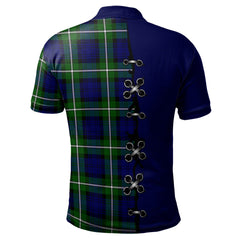 Bannerman Tartan Polo Shirt - Lion Rampant And Celtic Thistle Style