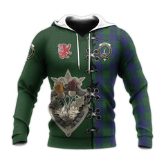 Barclay Tartan Hoodie - Lion Rampant And Celtic Thistle Style