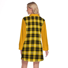 Barclay Dress Modern Tartan Women's Lapel Shirt Dress With Long Sleeve