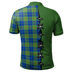 Barclay Hunting Ancient Tartan Polo Shirt - Lion Rampant And Celtic Thistle Style