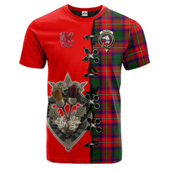 Belshes Tartan T-shirt - Lion Rampant And Celtic Thistle Style