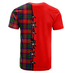 Belshes Tartan T-shirt - Lion Rampant And Celtic Thistle Style