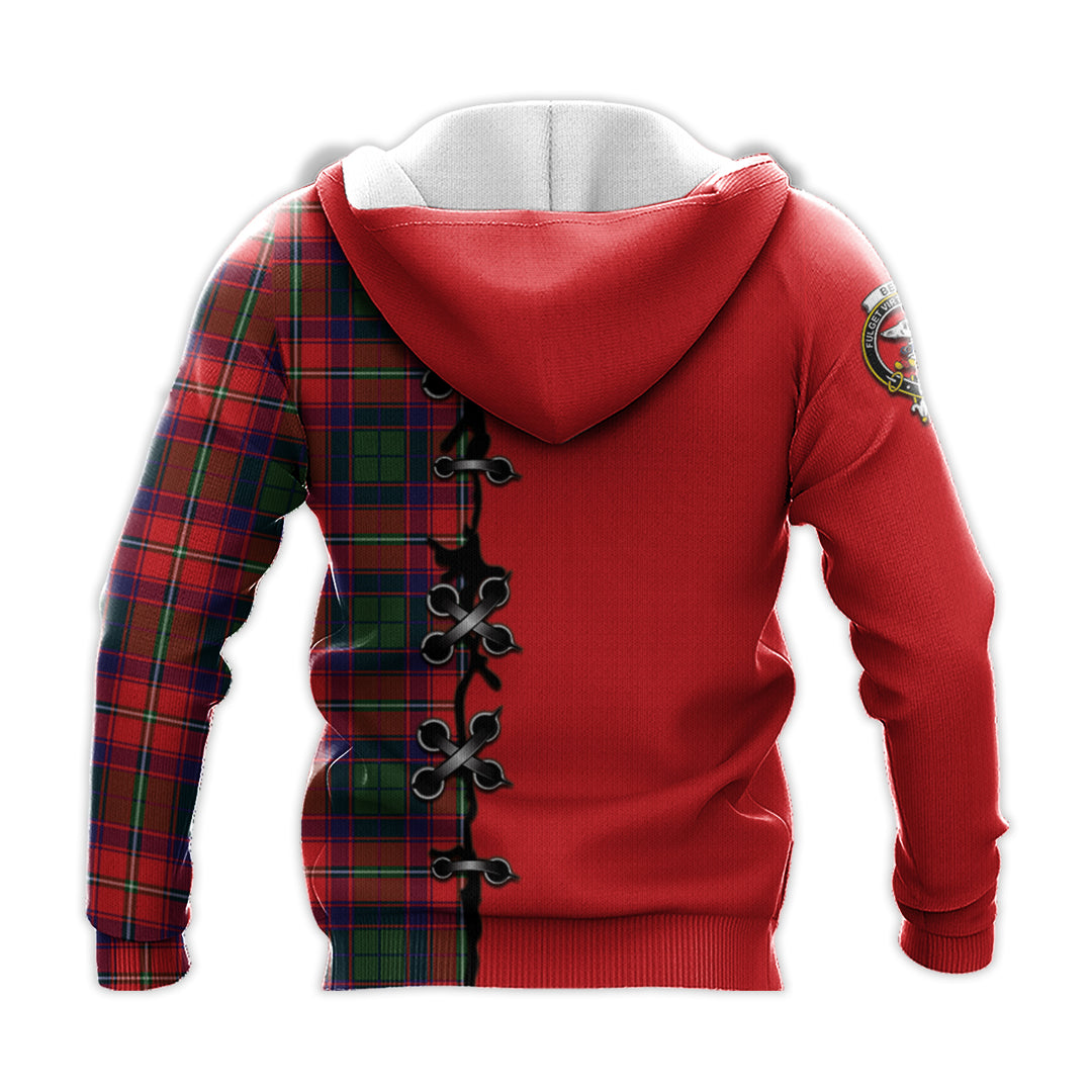 Belshes Tartan Hoodie - Lion Rampant And Celtic Thistle Style