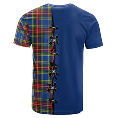 Bethune Tartan T-shirt - Lion Rampant And Celtic Thistle Style