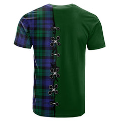 Black Watch Modern of Canada Tartan T-shirt - Lion Rampant And Celtic Thistle Style