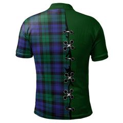 Black Watch Modern of Canada Tartan Polo Shirt - Lion Rampant And Celtic Thistle Style