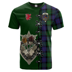 Blair Tartan T-shirt - Lion Rampant And Celtic Thistle Style