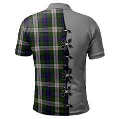 Blair Dress Tartan Polo Shirt - Lion Rampant And Celtic Thistle Style
