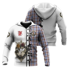 Boswell Tartan Hoodie - Lion Rampant And Celtic Thistle Style