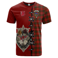 Bruce Tartan T-shirt - Lion Rampant And Celtic Thistle Style