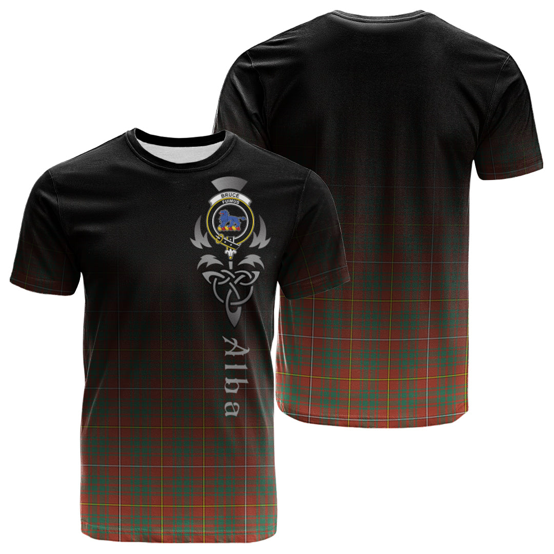 Bruce Ancient Tartan Crest T-shirt - Alba Celtic Style