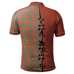 Bruce Ancient Tartan Polo Shirt - Lion Rampant And Celtic Thistle Style