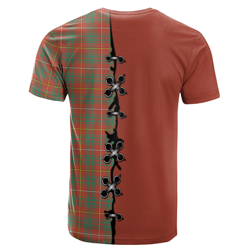 Bruce Ancient Tartan T-shirt - Lion Rampant And Celtic Thistle Style