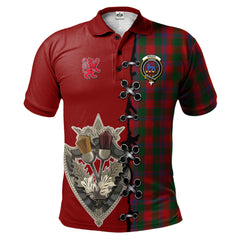 Bruce Old Tartan Polo Shirt - Lion Rampant And Celtic Thistle Style