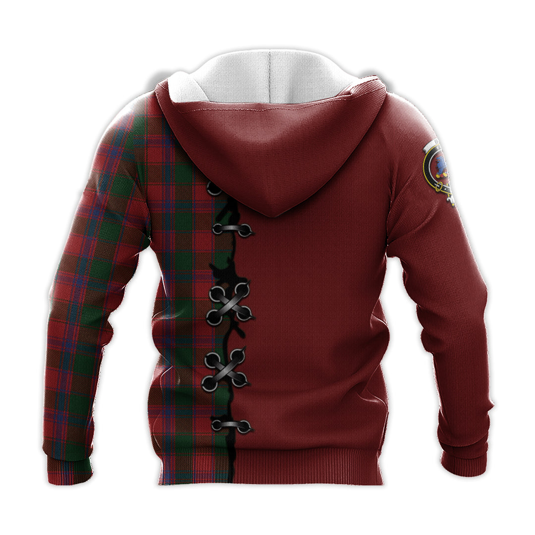 Bruce Old Tartan Hoodie - Lion Rampant And Celtic Thistle Style