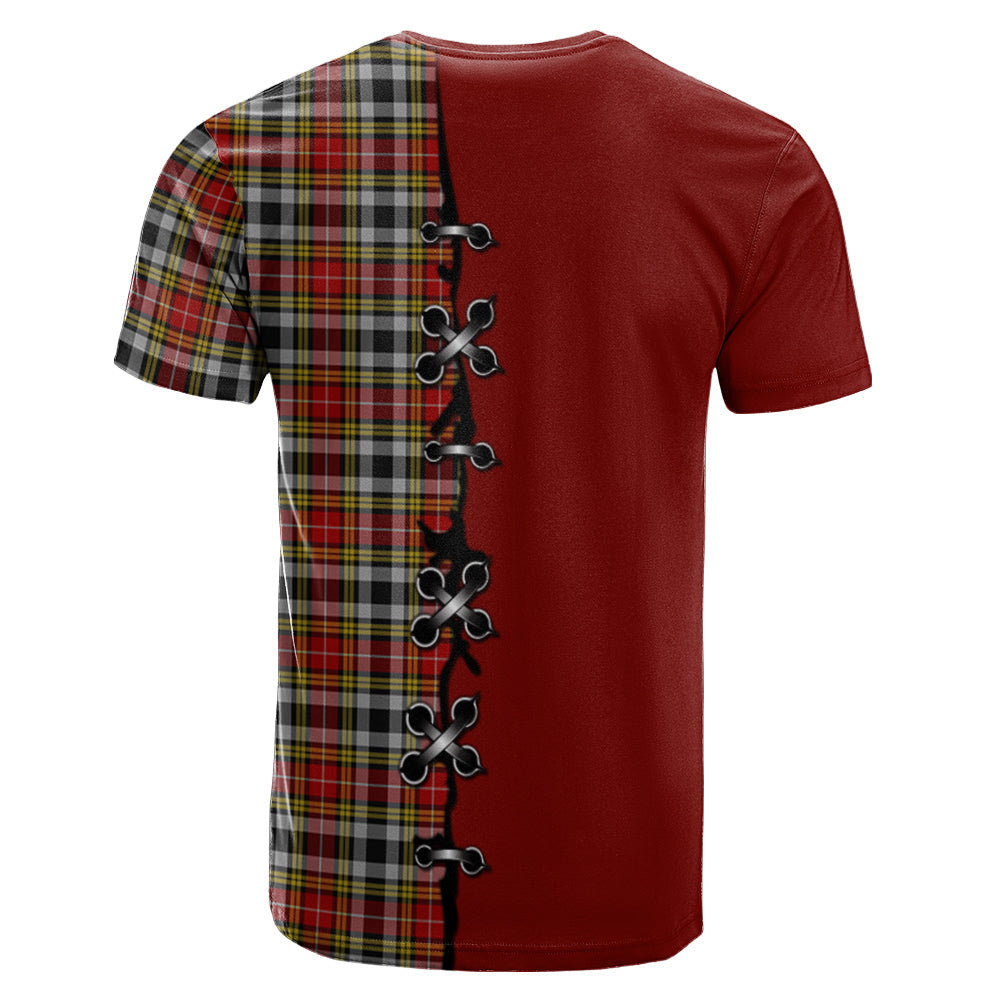 Buchanan Old Dress Tartan T-shirt - Lion Rampant And Celtic Thistle Style