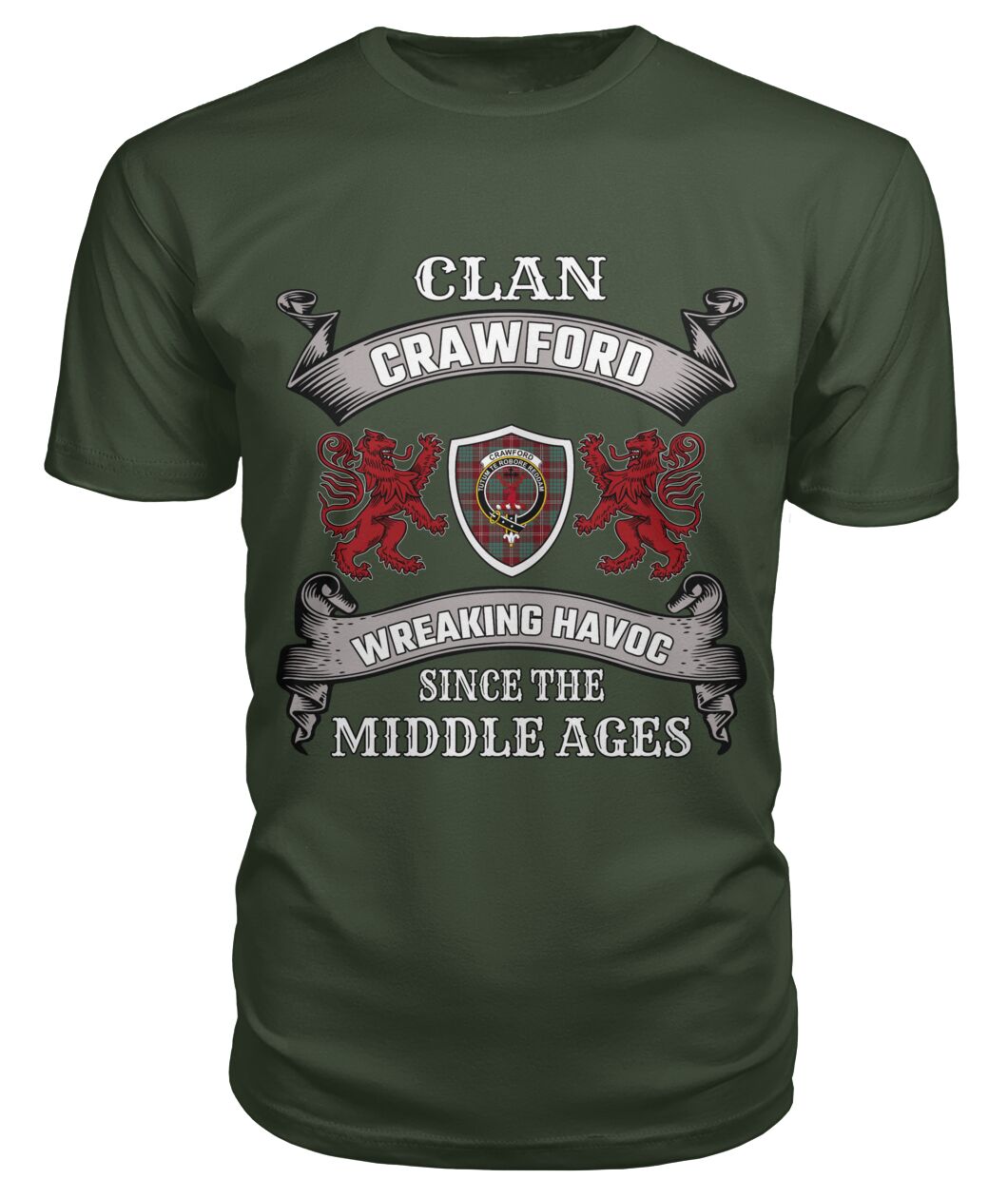 Crawford Family Tartan - 2D T-shirt