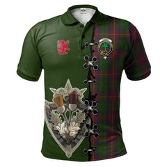 Cairns Tartan Polo Shirt - Lion Rampant And Celtic Thistle Style