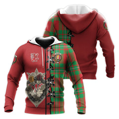 Callander Modern Tartan Hoodie - Lion Rampant And Celtic Thistle Style