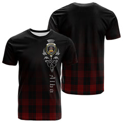 Cameron Black And Red Tartan Crest T-shirt - Alba Celtic Style